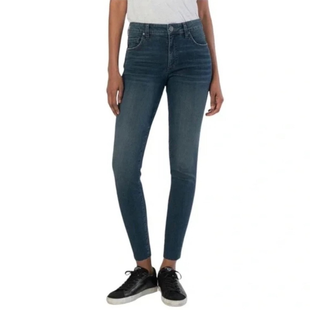 Kut from the Kloth Donna High Rise Fab Ab Ankle Skinny Raw Hem Jeans Womens 8